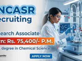 Research Associate Jobs announced through JNCASR Recruitment for candidates seeking PhD Chemistry Jobs