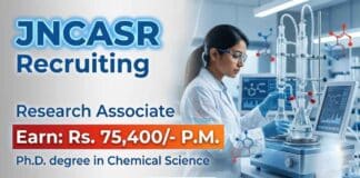Research Associate Jobs at JNCASR | Earn: Rs. 75,400/- P.M. | PhD Chemistry Careers Research Associate Jobs announced through JNCASR Recruitment for candidates seeking PhD Chemistry Jobs