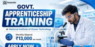 Govt. Apprenticeship Training at NIOT for Chemistry Graduates | Walk-In Interview Government Apprenticeship Training at NIOT | Candidates Apply Now