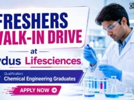 Zydus Hiring BSc Chemistry Freshers Job | Trainee Officer Role