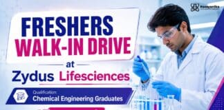 Exclusive Freshers Walk-In Interview at Zydus | BSc Chemistry Job Zydus Hiring BSc Chemistry Freshers Job | Trainee Officer Role