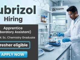 Chemistry Freshers Job at Lubrizol Careers Apprenticeship Opportunity for Chemistry Graduates