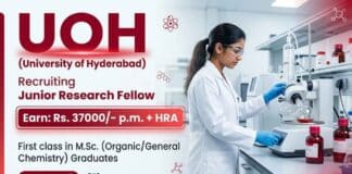 Chemistry JRF Vacancy at UOH Recruitment Research Jobs Opportunity for MSc Chemistry Candidates