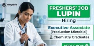 Lupin Hiring Executive Associate – Production Microbial | Freshers Job for Chemistry & Microbiology Graduates