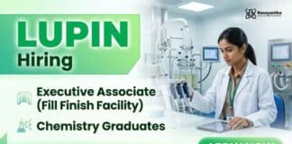 Lupin Hiring Executive Associate – Fill Finish Facility | Chemistry Jobs in Pharma Packaging Operations