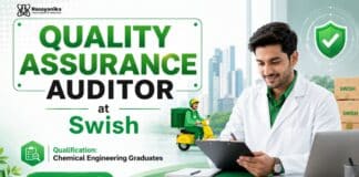 Swish Hiring QA Auditor Role | Chemical Engineering Job Chemical Engineering Job at Swish | Quality Assurance Auditor Role