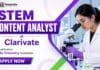 Content Analyst Vacancies at Clarivate | Hybrid BSc Chemistry Jobs BSc Chemistry Job at Clarivate | Hybrid Content Analyst Role