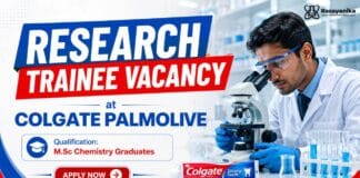 Colgate Palmolive Hiring Research Trainee | MSc Chemistry Job Research Trainee Job at Colgate Palmolive | MSc Chemistry Job
