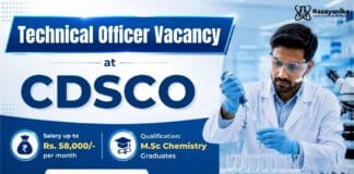 Govt. Job at CDSCO NTTL for MSc Chemistry Candidates | ₹58,000 Salary PM NTTL Guwahati Recruitment | Technical Officer Government Job
