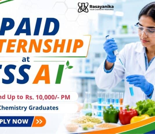 Government Internship Opportunity at FSSAI | MSc Chemistry Students
