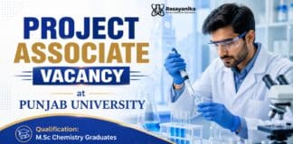Project Associate Job at Panjab University | MSc Chemistry Job