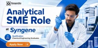 Analytical SME Role at Syngene | Chemical Engineering Job