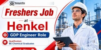 Freshers Chemical Engineering Job at Henkel | GDP Engineer Role Henkel Hiring GDP Engineer | Freshers Chemical Engineering Job