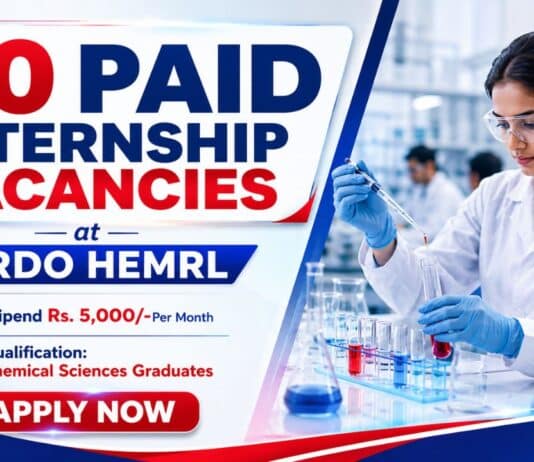 DRDO Internship 2026 for Chemistry Students | Apply Now