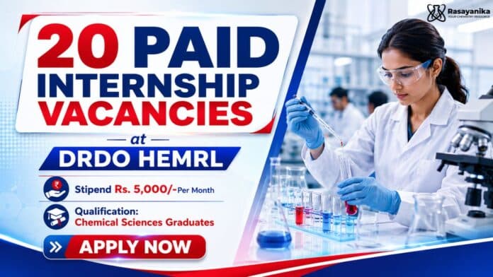 DRDO Internship 2026 for Chemistry Students | Apply Now DRDO Internship 2026 for Chemistry Students | Apply Now