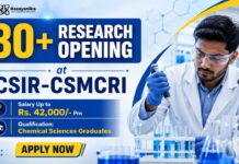 30+ Research Vacancy at CSIR CSMCRI for Chemistry Candidates | Salary up to Rs. 42,000/- pm 30+ Research Vacancy at CSIR CSMCRI | Chemical Sciences Jobs