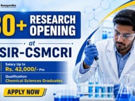 30+ Research Vacancy at CSIR CSMCRI | Chemical Sciences Jobs