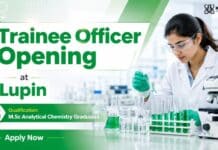 Lupin Hiring Chemistry Graduates | Trainee Officer in Pharma Analytical Role MSc Chemistry Job at Lupin | Trainee Officer Position