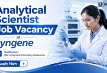 Exclusive Scientist Job at Syngene | MSc Analytical Chemistry Job Analytical Scientist Job at Syngene | MSc Chemistry Jobs