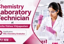 MSc Chemistry Job at Amrita University | Laboratory Technician 
