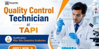 MSc Chemistry Job at TAPI | Quality Control Technician