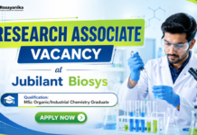 MSc Chemistry Job at Jubilant | Research Associate Role in Bengaluru Research Associate Job at Jubilant | MSc Chemistry Job