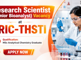 Govt. Scientist Job at BRIC-THSTI | MSc Analytical Chemistry