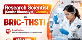 Govt. Scientist Job at BRIC-THSTI | MSc Analytical Chemistry