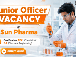 Chemical Operator Job at Sun Pharma | Junior Officer Role