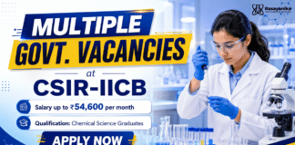 Multiple Govt. Chemical Research Jobs at CSIR-IICB-₹54,600 pm Salary | Walk-In Interviews Multiple Chemical Science Vacancies at CSIR-IICB | ₹54,600 per month