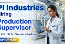 Chemistry Jobs at PI Industries | Production Supervisor Jobs Chemistry Jobs at PI Industries Careers for Production Supervisor Jobs in Jambusar Gujarat