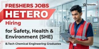 Hetero Careers announces Freshers Chemistry Jobs for graduates interested in EHS Jobs at Hyderabad business units.