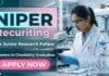 JRF Vacancy at NIPER | Apply for Chemistry Research Fellow Jobs NIPER announces JRF Vacancy for candidates interested in Chemistry Research Fellow Jobs under an ANRF-funded project.