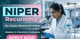 NIPER announces JRF Vacancy for candidates interested in Chemistry Research Fellow Jobs under an ANRF-funded project.