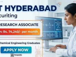 IIT Recruitment announces Research Associate Jobs for candidates interested in Chemical Engineering Research under a DRDO-sponsored project.