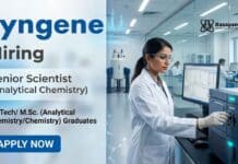 Scientist Jobs at Syngene | Analytical Chemistry Jobs | Apply Now Scientist Jobs at Syngene Careers Senior Scientist Analytical Chemistry Jobs for MSc Chemistry MPharm and MTech Candidates