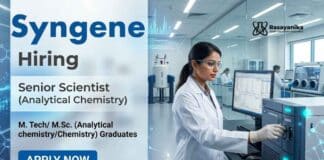 Scientist Jobs at Syngene Careers Senior Scientist Analytical Chemistry Jobs for MSc Chemistry MPharm and MTech Candidates