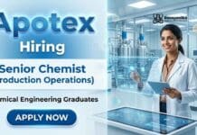 Chemist Jobs at Apotex Careers for Production Jobs in Bangalore pharmaceutical operations