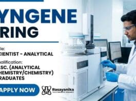 Syngene Careers announces a Scientist Job opportunity for candidates seeking Entry-Level Chemistry Jobs in analytical sciences.