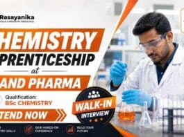 Gland Pharma announces Apprentice Recruitment through a Freshers Walk-In drive for BSc Chemistry graduates in the Quality department.