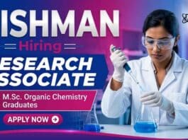 Research Associate Jobs at Dishman Careers for professionals pursuing Organic Chemistry Jobs in API research and development.