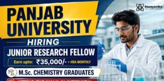 Panjab University announces a JRF Vacancy for talented candidates interested in Chemistry Research and interdisciplinary projects.