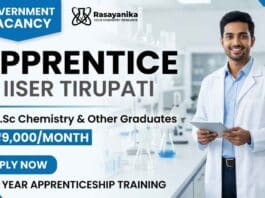 Apprentice at IISER Tirupati Government Vacancy 2026 for Graduate Candidates