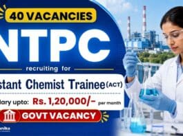 NTPC Recruitment announces a Govt Vacancy for Assistant Chemist Trainee positions across India.