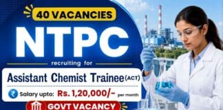 NTPC Recruitment announces a Govt Vacancy for Assistant Chemist Trainee positions across India.
