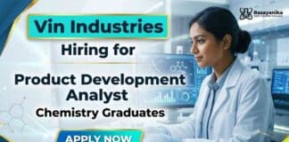 Product Development Analyst job for BSc Chemistry graduates