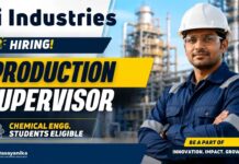 Chemical Engineering Jobs through Pi Industries. Explore Production Supervisor Jobs at Panoli for experienced production professionals.
