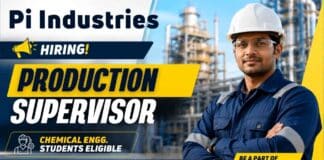 Chemical Engineering Jobs at Pi Industries | Production Supervisor role Chemical Engineering Jobs through Pi Industries. Explore Production Supervisor Jobs at Panoli for experienced production professionals.