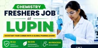 Chemistry Freshers Job at Lupin Careers for Chemistry Jobs in Mandideep Madhya Pradesh