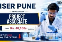 Project Associate Vacancy at IISER | Earn upto: Rs. 48100/- monthly Project Associate Vacancy at IISER Pune for Chemistry Research and Life Sciences candidates